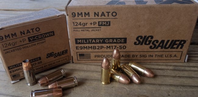 Sig Sauer's new M17 ammo is a +P version of the 9mm V-Crown.