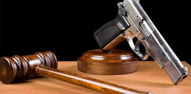 Law and Order Gun Gavel Court stock-photo-13951744-gavel-and-handgun-on-table