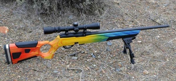 Boyds At-One thumbhole stock Remington 597 on Bipod Boyds At-One thumbhole stock Remington 597 on Bipod
