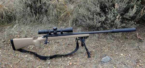 Remington 700 SPS Tactical in McMillan Mc3 Tradition stock.