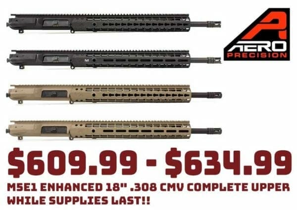 Aero Precision M5E1 Enhanced 18" .308 CMV Complete Upper Receiver