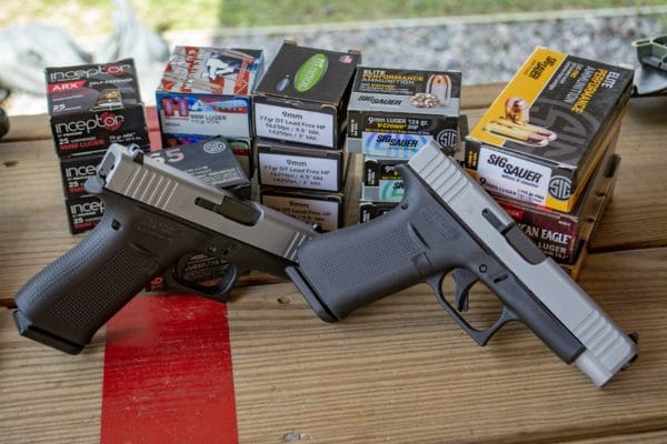 I shot the Glock 48 and the Glock 43X with a variety of 9mm defensive and FMJ ammo.