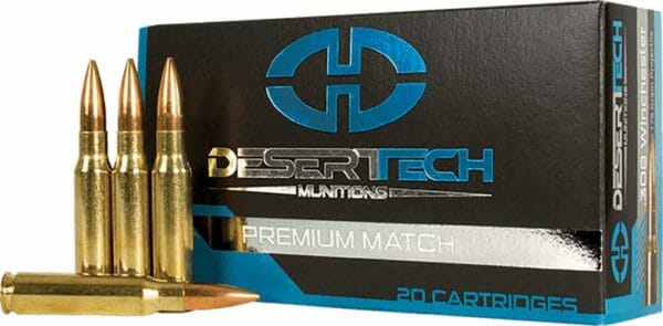 Desert Tech guarantees 0.5 MOA accuracy from its ammunition when fired from Desert Tech accuracy guaranteed rifles and all proper shooting protocol is followed.