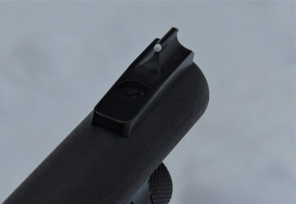The Cowboy Carbine front sight on the .30-30 version is a .062" ivory bead. The Cowboy Carbine front sight on the .30-30 version is a .062" ivory bead.