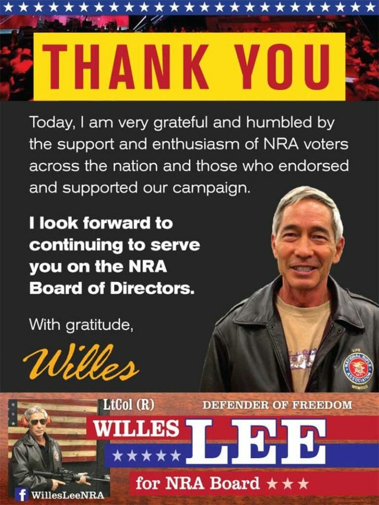NRA Board Willes Lee Wins ReElection, Thanks AmmoLand News