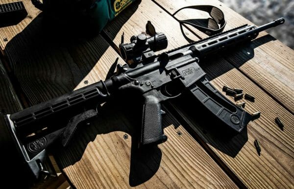 Smith & Wesson M&P15-22 SPORT rifle now available with factory-mounted red/green dot optic.