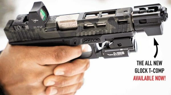 Tyrant Designs T-Comp Glock 43 Compensator Mounted Tyrant Designs T-Comp Glock 43 Compensator Mounted
