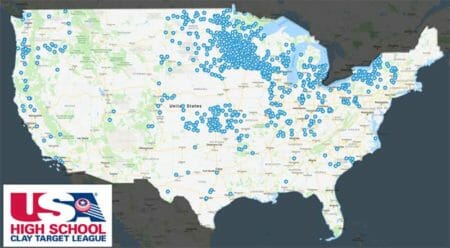 USA High School Clay Target League Participation Map 2019