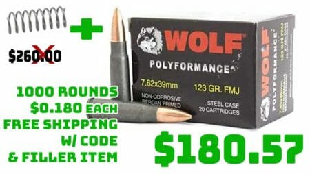 WOLF 7.62x39mm 123gr Full Metal Jacket 1000 Deal