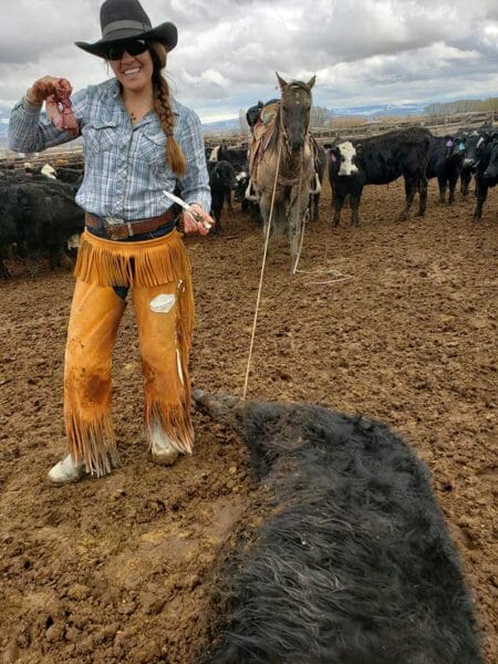 Caiti Hladky Cutting Bull Calf Nuts