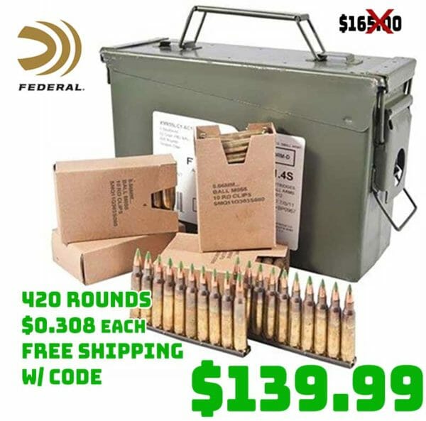 Federal Lake City 5.56X45mm XM855 Ammo and Can Deal