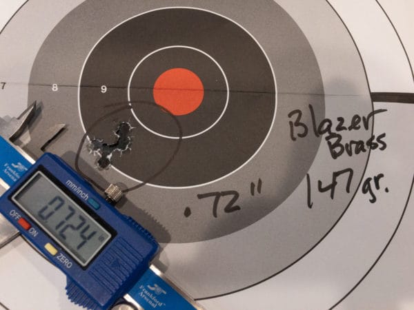 The Blazer Brass 147-grain load performed exceptionally well in the PC Carbine.