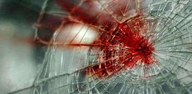 Bloody Hand Glass Window Shooting Bloody Windshield Stock-beright 90914980