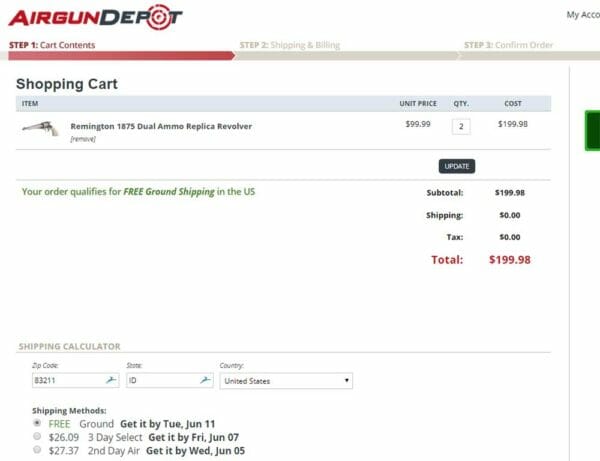 Remington 1875 Dual Ammo Replica Revolver 2 Unit Cart Check