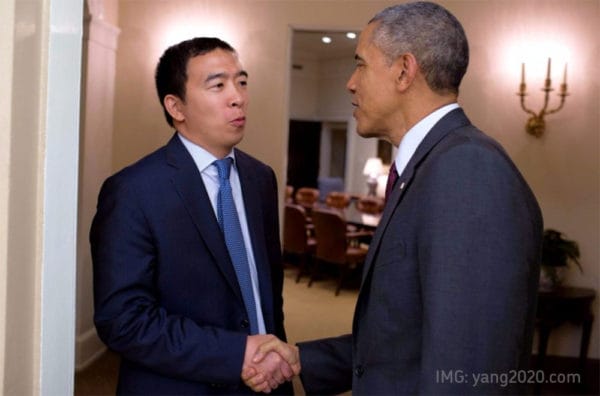 Andrew Yang and Barack Obama