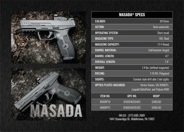 IWI US MASADA Specs