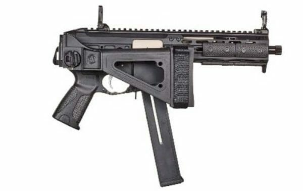 SMG-45 is a pistol equipped with the SB Tactical SBTi folding subgun brace