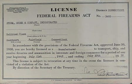 Ruger's first FFL, issued July 21, 1949.