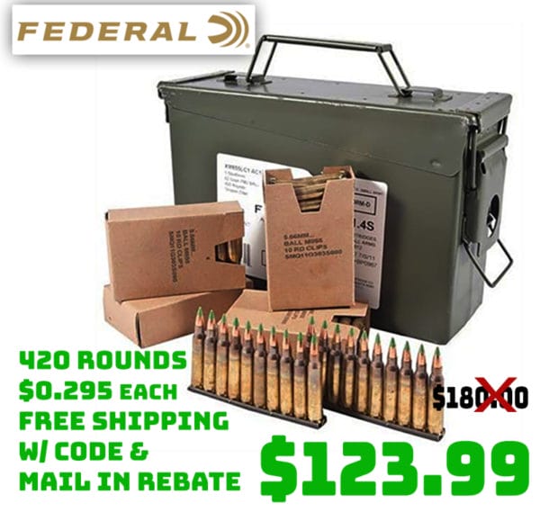 420 rounds of Federal Lake City 5.56X45mm NATO 62gr XM855 Ammo Deal