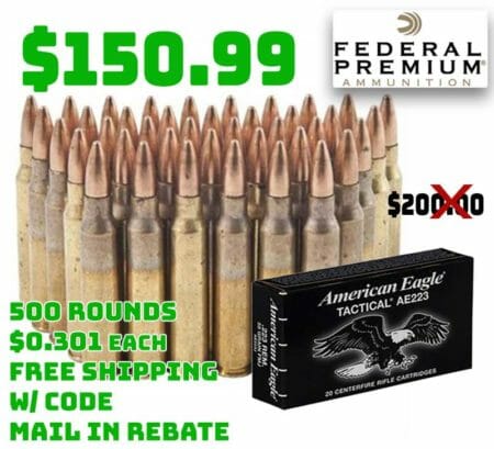 500Rnds American Eagle Ammo 223Rem 55gr FMJ-BT Deal