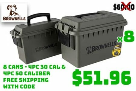 8 pc Brownells 30 & 50 Caliber Plastic Ammo Boxes Deal