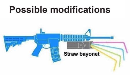 Deadly AR Rifle Straw Bayonet Accessory