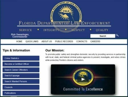 Florida Department of Law Enforcement Screen Grab
