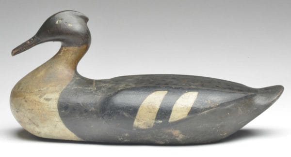 A Monhegan Island style merganser hen by Gus Wilson (South Portland ME) from the Robert Laurent estate brought $64,900 Monhegan Island style merganser hen by Gus Wilson