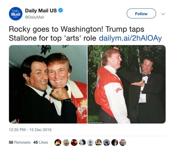 Forget a fake punch to the jaw. Donald Trump considering Stallone for a National Endowment of the Arts role was a slap in the face to the gun owners who elected him.