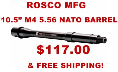 Daily Gun Deals: Rosco Mfg 10.5in 5.56 NATO Bloodline Barrel $117 & Free Shipping