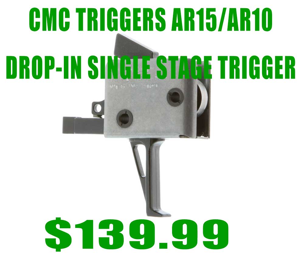 CMC Triggers AR-15 / AR-10 Drop-In Single Stage Trigger - Flat - 3.5lbs