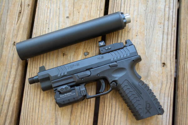 pistol and suppressor