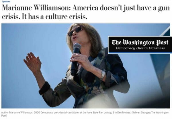 Marianne Williamson: America doesn’t just have a gun crisis