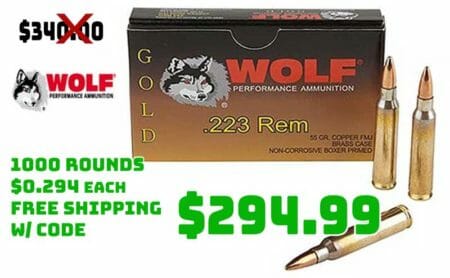 1000 Rnds Wolf Gold 223 Rem FMJ Ammo Deal 10-02-2019