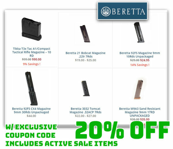 Beretta Gun Magazines 20% OFF, Including Sale Items Deal