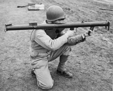 During World War II, U.S. Army soldiers used shoulder-fired, anti-tank rocket launchers called bazookas. These weapons allowed warheads to be delivered against armored vehicles, machine gun nests and fortified bunkers from ranges farther than a hand-thrown grenade.