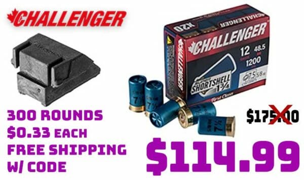 300 Rounds 12Ga 1-3/4" Challenger Shortshell +Opsol Mini Adapter Deal