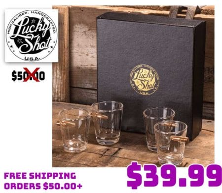 Lucky Shot USA .308 Bullet Shot Glass Gift Set Deal