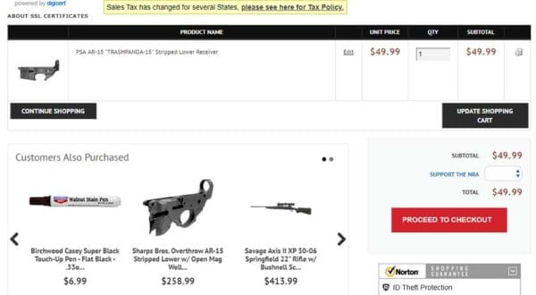 PSA AR-15 "TRASHPANDA-15" Stripped Lower Receiver Deal Cart Check