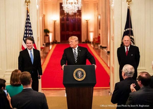 President Trump, Judge Brett M. Kavanaugh, and Anthony M. Kennedy