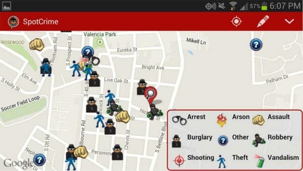 SpotCrime Mobile App a