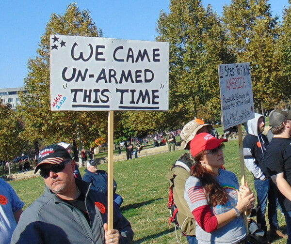 "We came un-armed this time".