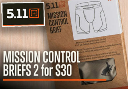 5.11 Mission Control Briefs Collection 2 For $30 Promotion