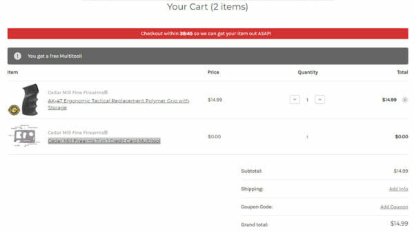 Cedar Mill Fine Firearms' AK-47 Accessories on Sale Deal Cart Check