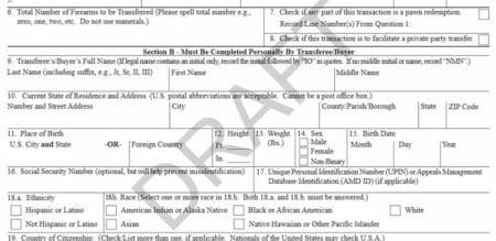 Gender Changes Proposed to ATF Form 4473