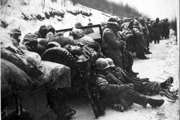 Marines of the 5th and 7th regiments, Chosin Reservoir area circa December 1950.