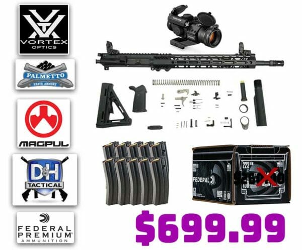 PSA Complete Rifle Kit, Upper, Lower Parts, Ammo, Sight, 10 Mags Deal