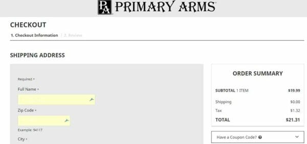 Primary Arms Tactical Shoulder Bag Deal Cart Check