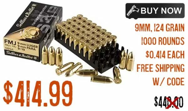 Sellier & Bellot Handgun Ammo 9mm Luger 124Gr FMJ Sale oct2021