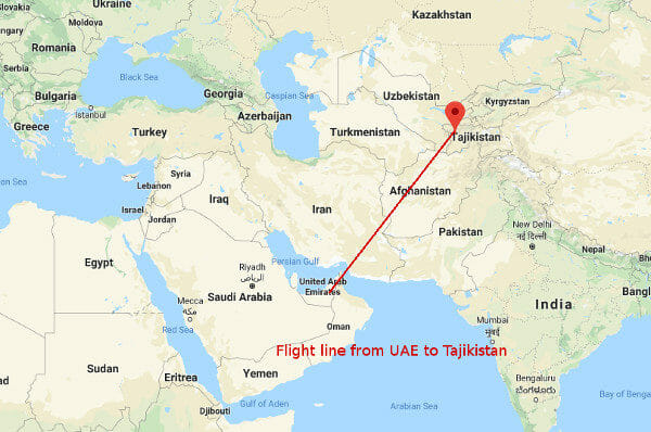 Overheard at Tajikistan Airport Security Checkpoint, Second Amendment : Image from Google maps, altered by Dean Weingarten